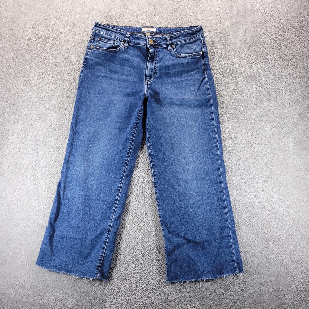KUT From The Kloth Jeans Womens 12 Blue Charlotte High Rise Wide Leg Culotte